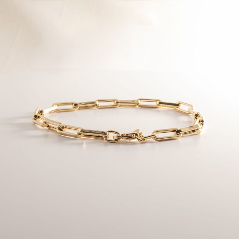 14k Gold 7" Paperclip bracelet