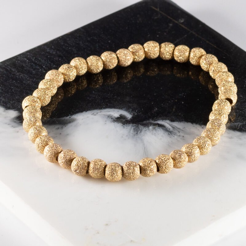 Handcrafted gold filled textured bead bracelet